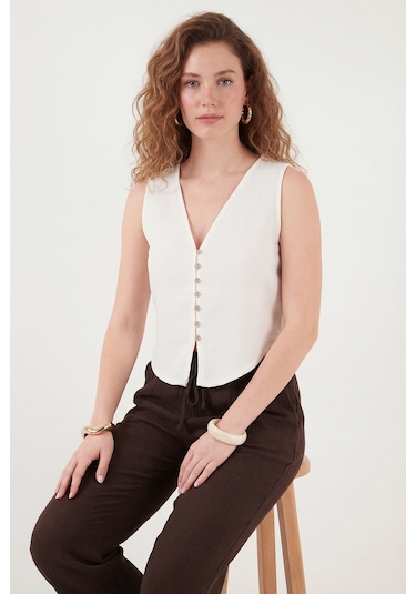 Lela Bayan Yelek 5866661 Ekru