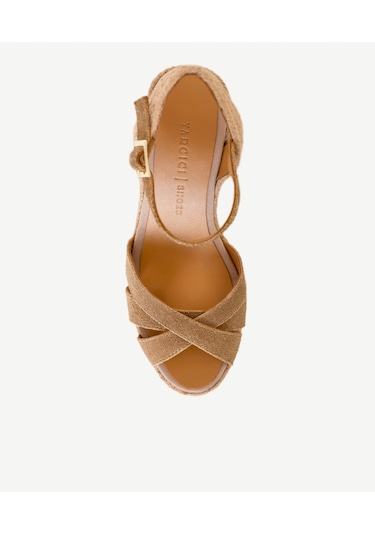 Yargıcı Çapraz Bantlı Dolgu Süet Espadril 26ykay4033x 017 Bej