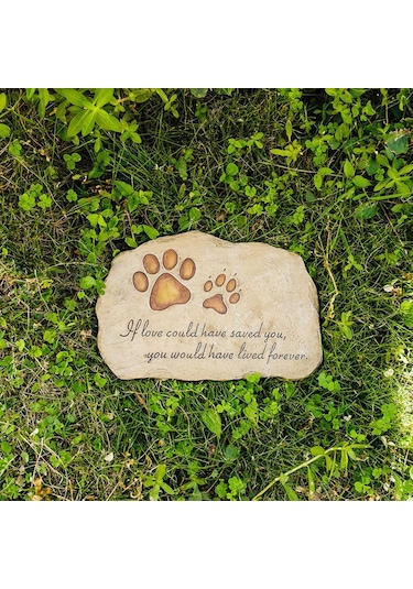 Dolıty Pet Anıt Taş Su Geçirmez Köpek Mezar Marker Arka