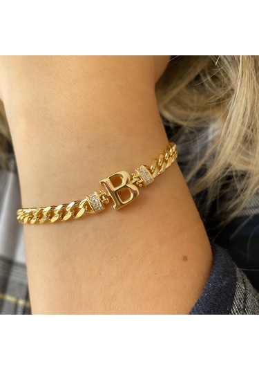 Simurg Jewellery Gümüş B Harfli Bileklik