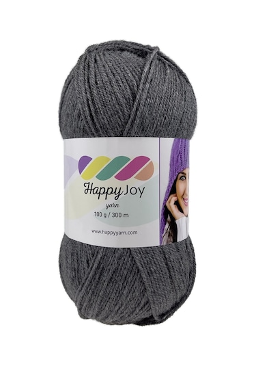 Kürkçü Han Happy Joy 100gr 300m El Örgü İpi Gri Melanj Hj091