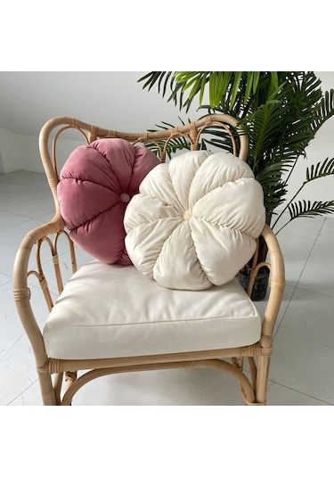 Fastbuy Kadife Kürdan Yastık - Ofis Sandalyesi, Pencere, Koltuk Desteği Pembe, 45x12cm Modern İç Dekor Yastık Diğer