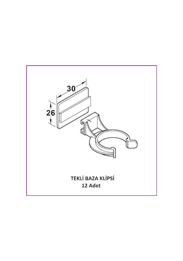 Baza Klipsi Tekli 12 Adet Beyaz