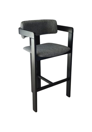 Narvik İskandinav Ahşap Bar Sandalyesi Siyah