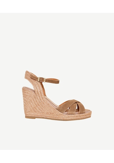 Yargıcı Çapraz Bantlı Dolgu Süet Espadril 26ykay4033x 017 Bej