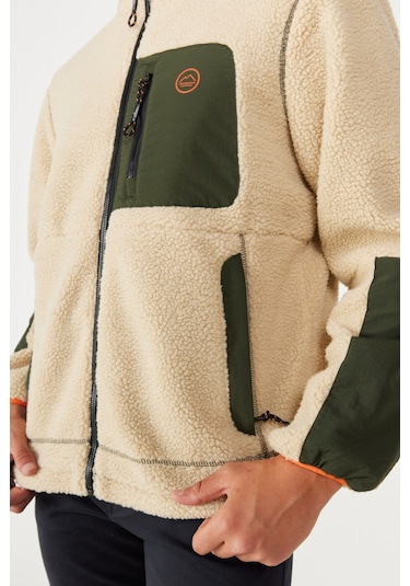 Wrangler Regular Fit Normal Kesim Dik Yaka Ekru Sherpa Ceket W232218104 Ecru