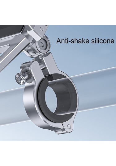 Ebitda Alüminyum Motosiklet Cep Telefonu Tutucu, Bisiklet Navigasyon Braketi, Darbeye Dayanıklı, Gümüş Gümüş