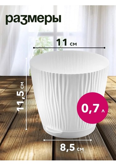 Tiko Home 5'li Set: Peterli Tablalı Çiçek Saksısı 0,7 Lt 264350289