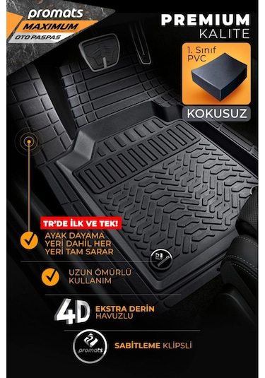 Citroen Saxo Uyumlu Universal Paspas 4d Maximum Siyah