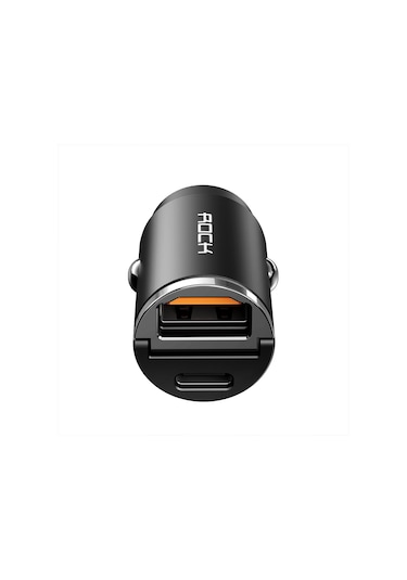 Rock H15 Metal 30w Pd Hızlı Araç Şarj Cihazı Siyah