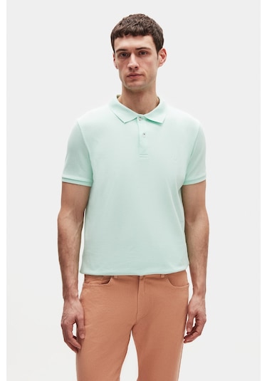 Ds Damat Regular Fit Mint %100 Pamuklu Uzun Ömürlü Kıvrılmaz Polo Yaka Nakışlı T-shirt 4hc14ort51000 Mint