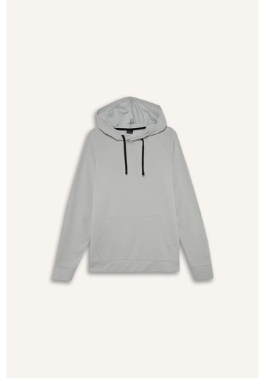 DeFacto Fit Standart Fit Kapüşonlu Sporcu  Erkek Sweatshirt - Gri D8014AX25SPGR91