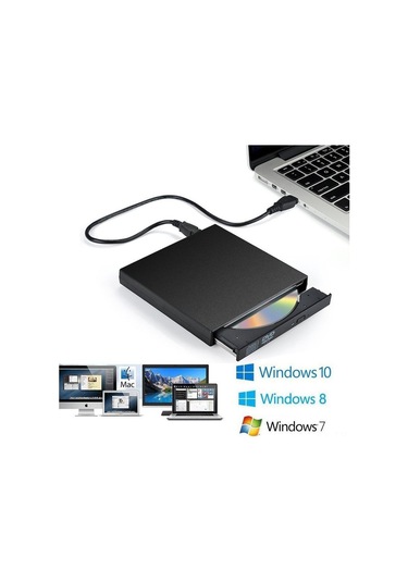 Kangvka Usb 2.0 Dışarıdaki Cd-rw Sürücü - Driyevesiz Dvd/cd Okuyucu Oynatıcı, Siyah, Taşınabilir Bilgisayar Ve Masaüstü İçin