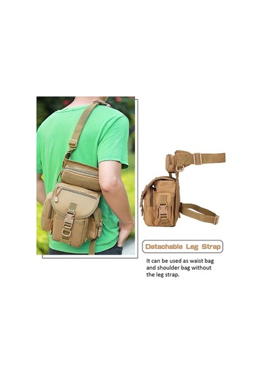 Fortunelane Dış Mekan Askeri Desenli Ayak Çantası - 800d Oksford Kumaş, Su Geçirmez, Dayanıklı, Çoklu Cepli, Bel/omuz/ayak Taşım Çok Renkli