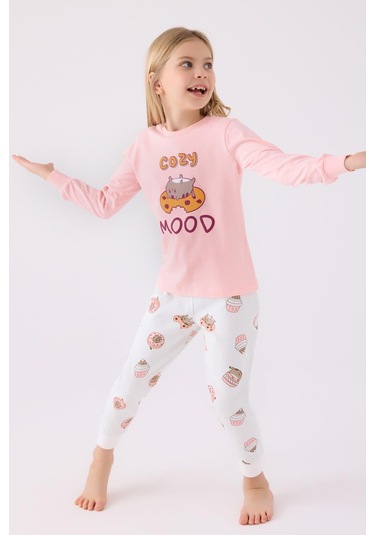 Rolypoly Kız Çocuk Uzun Kol Pijama Takım A.pembe-1724 Pembe