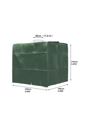 Shineyee 1000l Ibc Ton Balonu Kılıfı - Dış Mekan Su Tankı Koruyucu, Isı Ve Su Geçirmez, Toz Engeli, Dayanıklı Poliester Yeşil, 120x100x116cm