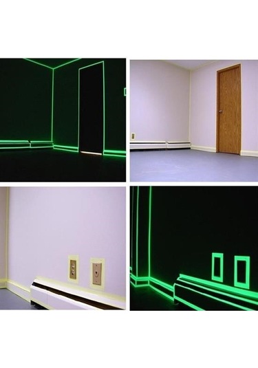 Buffer Karanlıkta Işık Veren Yansıyan 4 Metre Fosforlu Yeşil Şerit Bant - 9082280770492drvs1