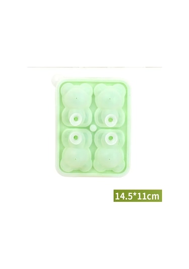 Moveevo Turuncu Ayı Figürlü Buzluk Kalıbı - Evde Pratik Buz Hazırlama Aleti Çok Renkli