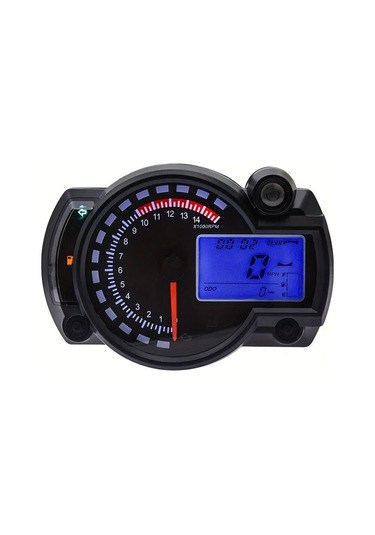 Motion003 7 Renkli Ayarlanabilir Evrensel Lcd Dijital Hızometre Siyah Abs Malzeme Motosiklet Gösterge Paneli