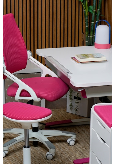 Creo Mobili Yükseklik Ve Sırt Ayarlı Sirius Çalışma Sandalyesi Ofis, Bilgisayar Koltuğu Fuşya/fuşya Gri