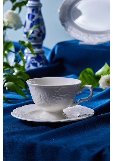 Karaca Beatrice Çay Fincanı Ve Tabağı 200 Ml Beyaz