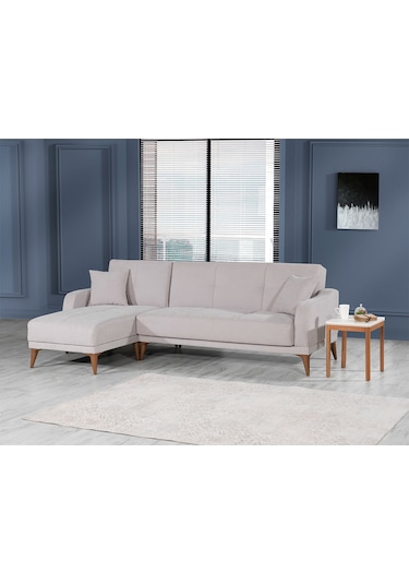 Kilim Mobilya Minimal Uzanmalı Köşe Takımı V1 (İkili Sağ Ünite + Uzanma Sol Ünite) Renk Beyaz