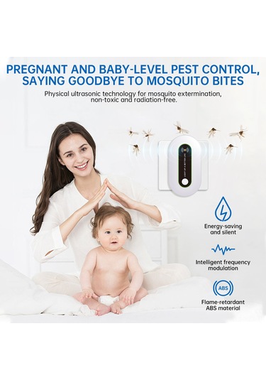 Yaozixa Ultrasonic Haşere Kovucu - Avrupa Standartı, 20-65khz Frekans, 15-50 Etki Alanı, Ce/fcc Onaylı, Çevre Dost Abs Malzeme Beyaz