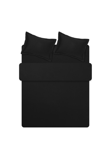 Puffy Andra Çift Kişilik Saten Nevresim Takımı - Siyah Siyah
