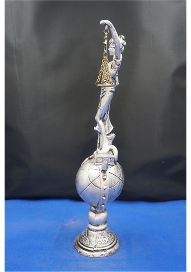 Themis Adalet Terazisi Heykeli 35 Cm Dekoratif Ev & Ofis Biblosu Gümüş