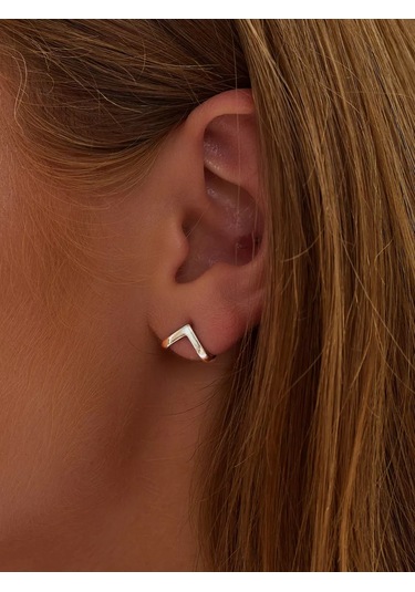 Markiz Tek Küpe Gümüş 925 Tekli Küpe Çivi Kopça 144327276 Diğer