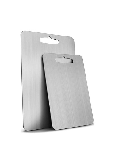 Novahub 1 Adet 39x28cm Paslanmaz Çelik Kesme Tahtası - Mutfak Aracı - Doğrama Tahtası - Ev Kullanımı İçin Diğer