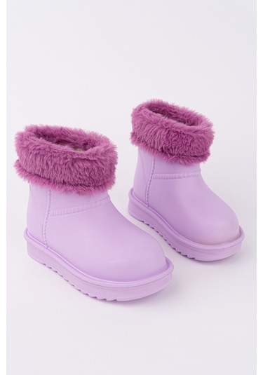Muggo Frigus Çocuk Kürklü Yağmur Ve Kar Botu Lila