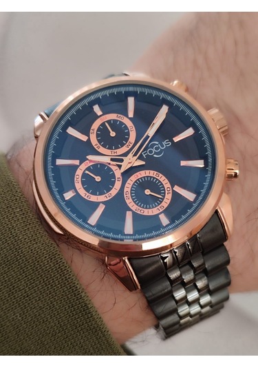 Focus Erkek Kol Saati Fonksiyonlu Takvimli Çelik Kordonlu 2087