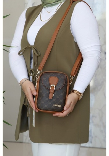 Armine Kadın Yeni Sezon Trend Çanta 406 Kahve Noktalı