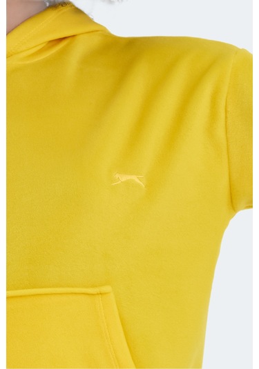 Slazenger Sassa 2 Li Set Kadın Kapüşonlu Cepli Sweatshırt Sarı - Yeşil