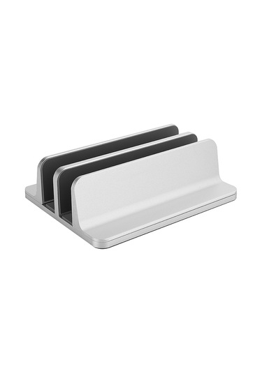 Wezone Ayarlanabilir Dikey Dizüstü Bilgisayar Standı - Alüminyum Alaşımlı, 2 Yuvalı Tablet Ve Laptop Tutucu, Gümüş