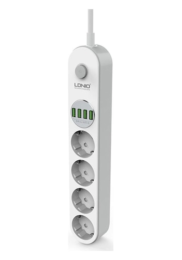 Ldnio Se4432 4xusb Çıkışlı 4'lü Akım Korumalı Priz Beyaz 2 M