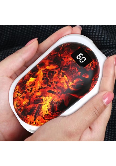 Yaozixa Usb Şarjlı 3 Seviye Isıtma Fonkisyonu El Sıcaklığı - 5000mah Taşınabilir Power Bank, Beyaz, Kış Hediyesi, Hızlı 5 Saniye Isıtma, Abs Malzeme