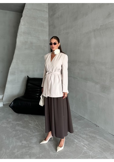 Taş Elegant Kuşaklı Ceket TAŞ Taş