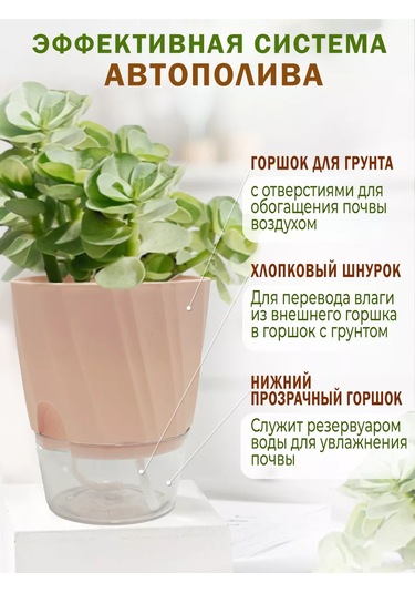 Luce St 1.6 Litre Şeftali Rengi Otomatik Sulu Saksı 195443335