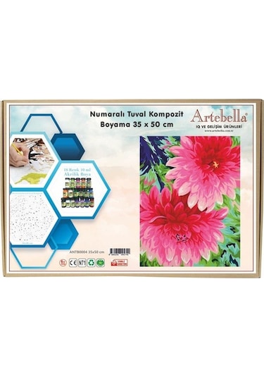 Artebella Numaralı Tuval Kompozit Boyama Antb0004 "Çiçek" 35X50 C