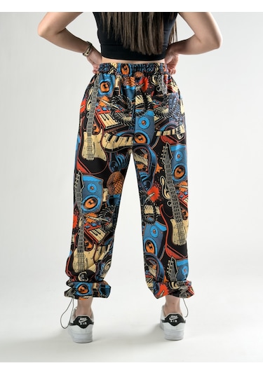 Cocopelli Paça Ayarlamalı Müzik Desenli Jogger Pantolon Coc2805 Desenli