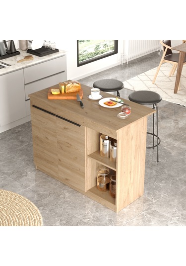 Robin Home Liva Ada Mutfak Yemek Masası Bar Masası 2 Kapaklı 120c