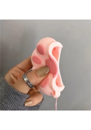 Apple Airpods Pro 3. Nesil 2025 Uyumlu Figürlü Silikon Kılıf Anahtarlıklı Kılıf Açık Pembe