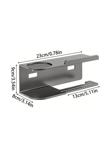 Dashanshop Gri 1 Adet Duvar Tipi Kağıt Havlu Ve Tuvalet Parfümlüğü, Kompakt Mutfak & Banyo Organizer, Kendinden Yapışkanlı Gri