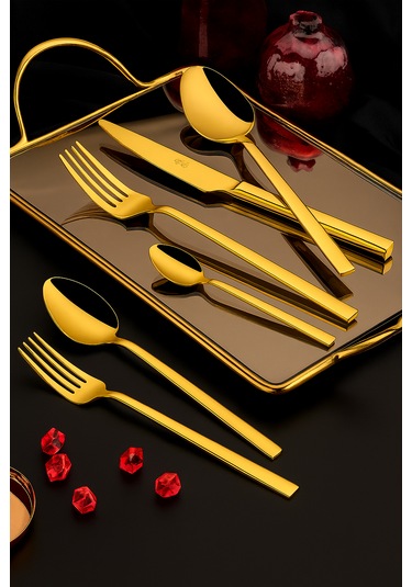Fodis Hüma 72 Parça Çatal Kaşık Bıçak Takımı Gold