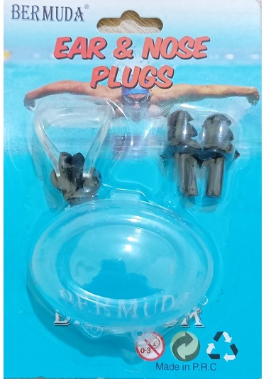 Bermuda Silikon Kulak Tıkacı ve Burunluk Set Siyah