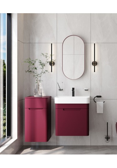 Creavit Colorit Oval Ayna 40x80 Cm Berry Cam