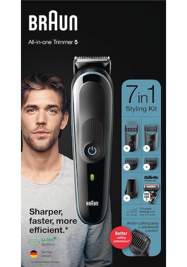 Braun MGK 5345 Erkek Bakım Kiti 7'si 1 Arada Şekillendirici + Gillette