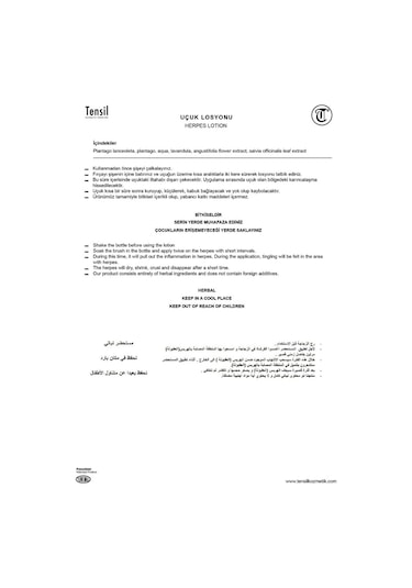 Tensil Uçuk Losyonu Bitkisel Solüsyon